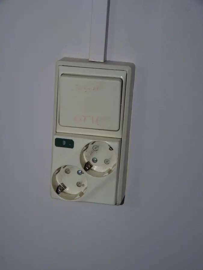Light switch combined with Schuko sockets