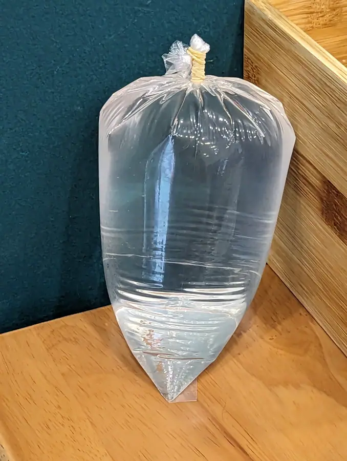 Bag of water in Saigon restaurant, according to staff it is meant to repel flies