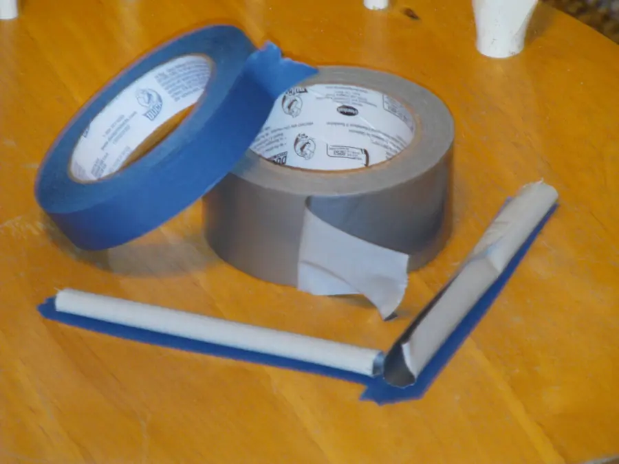 Bed bug barrier curled duct tape over masking tape
