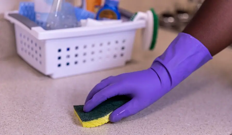 Cleaning Kitchen Counter